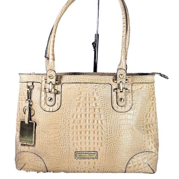 Leather Cream Croc Bag Buy Carlton London Cream Croc-Embossed